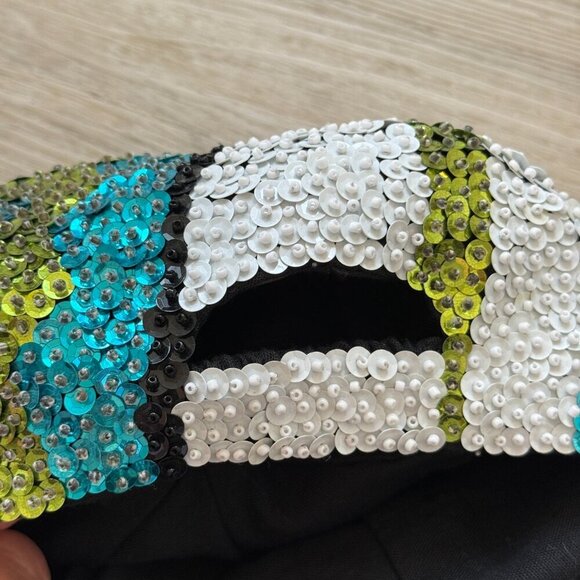 Vintage Sequin Baseball Cap Mosaic Colorful Hat 80s 90s - Picture 6 of 10